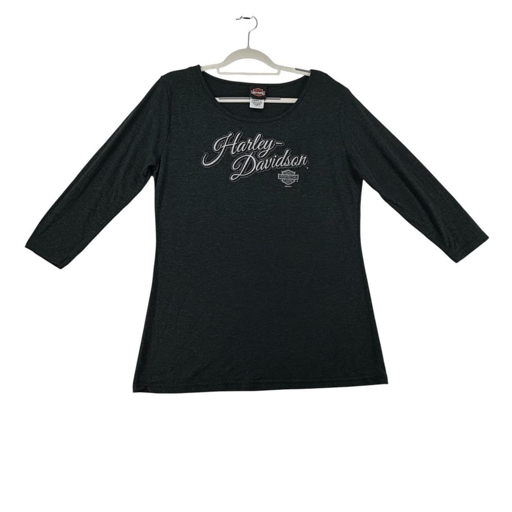 Harley-Davidson Indiana Graphic Womens XLarge Metallic Dark Green Heather
